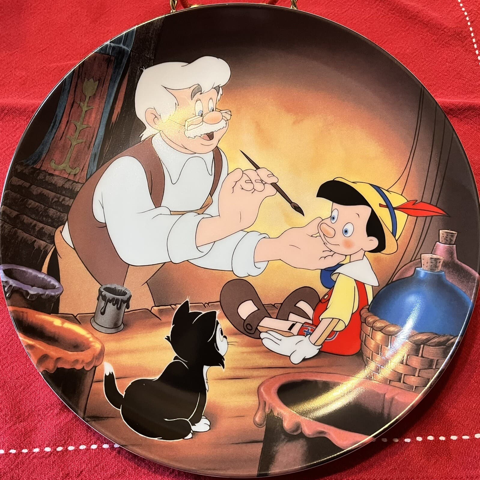 1989 Knowles Disney “Geppetto Creates Pinocchio” W/COA NIB FREE SHIPPING