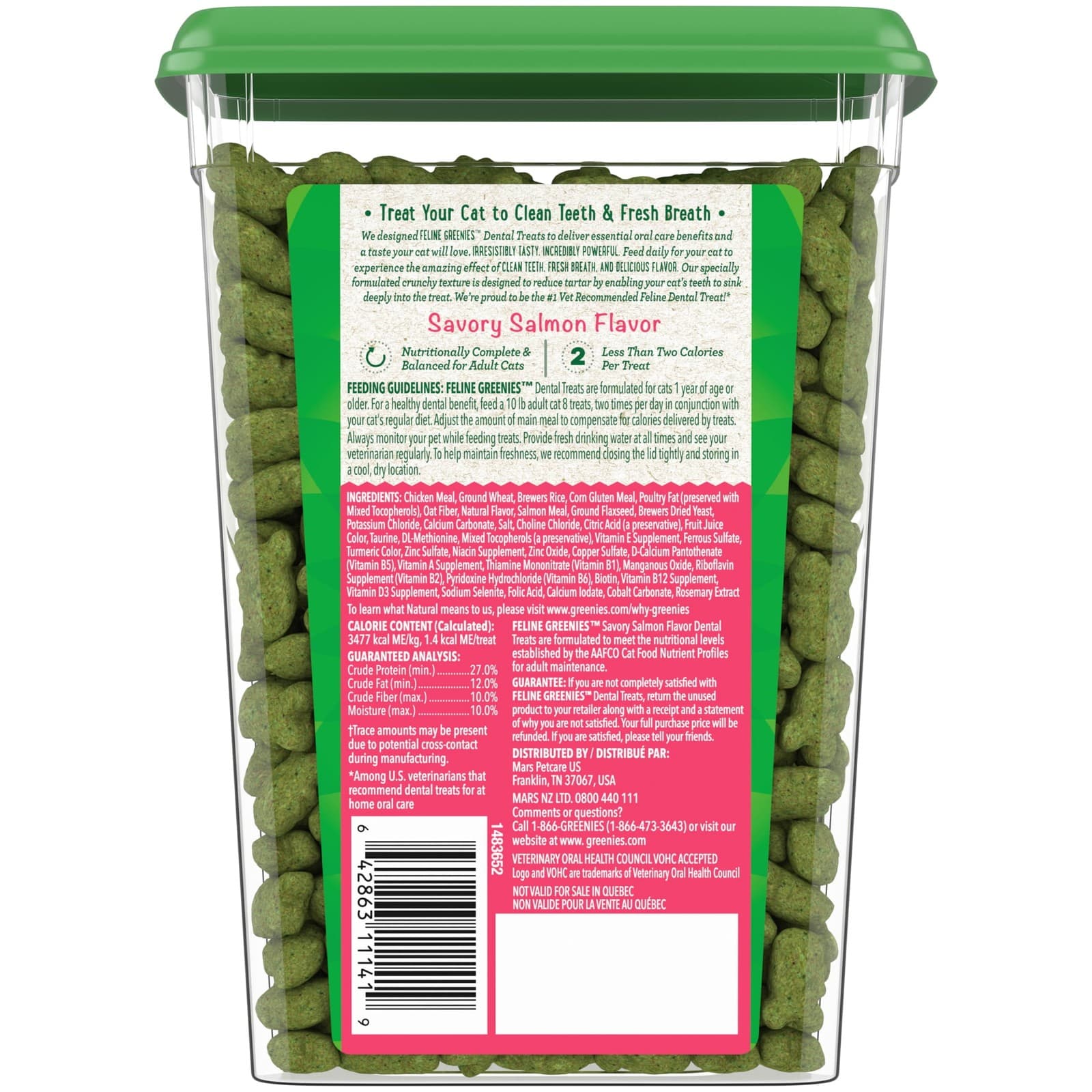 Feline Greenies Adult Natural Dental Care Cat Treats, Savory Salmon Flavor 2