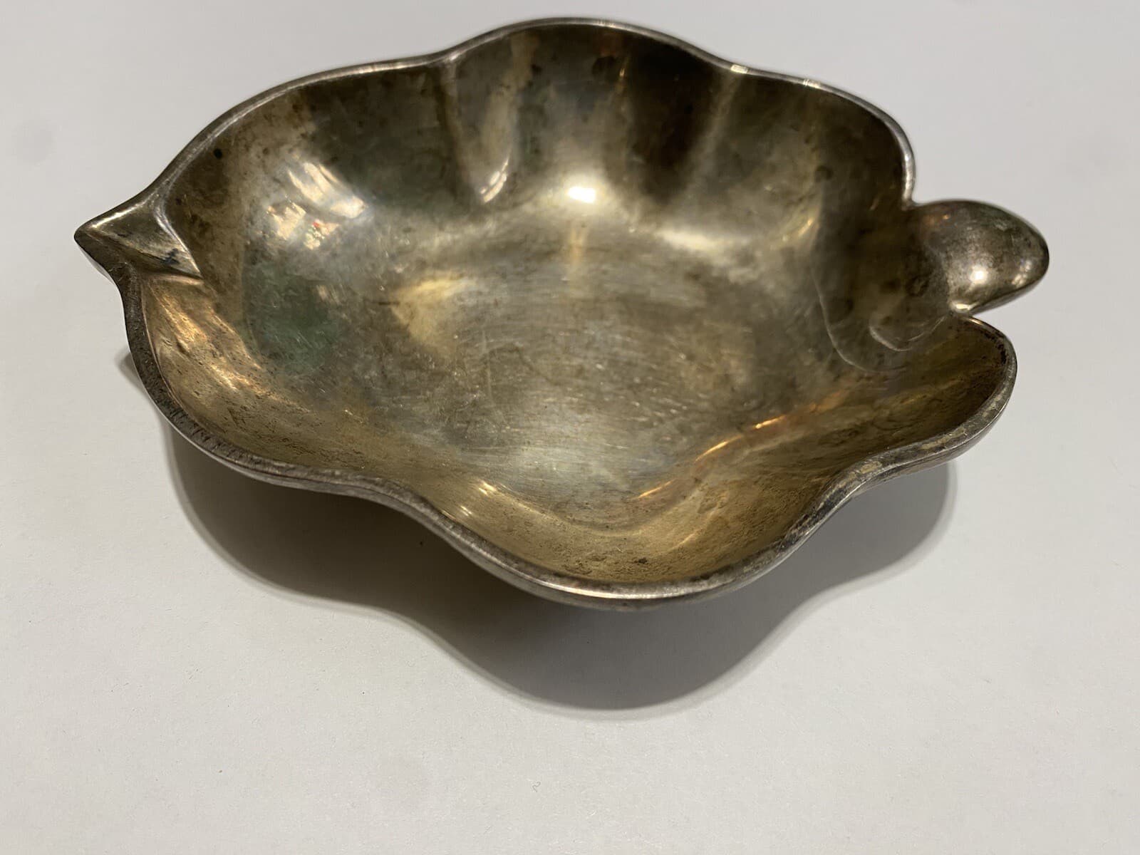 Vtg Sanborns Sterling Silver Mexico MCM Leaf Bowl 130 Grams Not Scrap 2