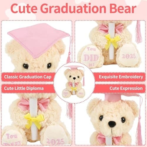 Class of 2025 Graduation Bear - Kindergarten Pink Graduation Bear-you Did It 4