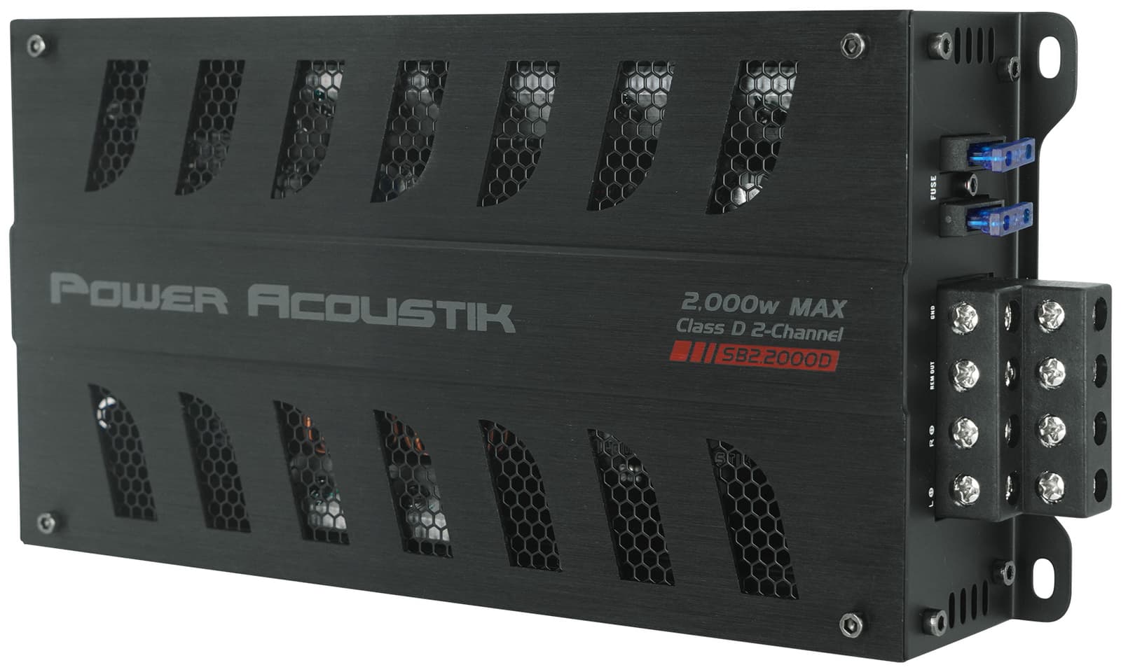Power Acoustik SB2.2000D 2000 Watt 2-Channel Amplifier Class D Amp SB2-2000D 4