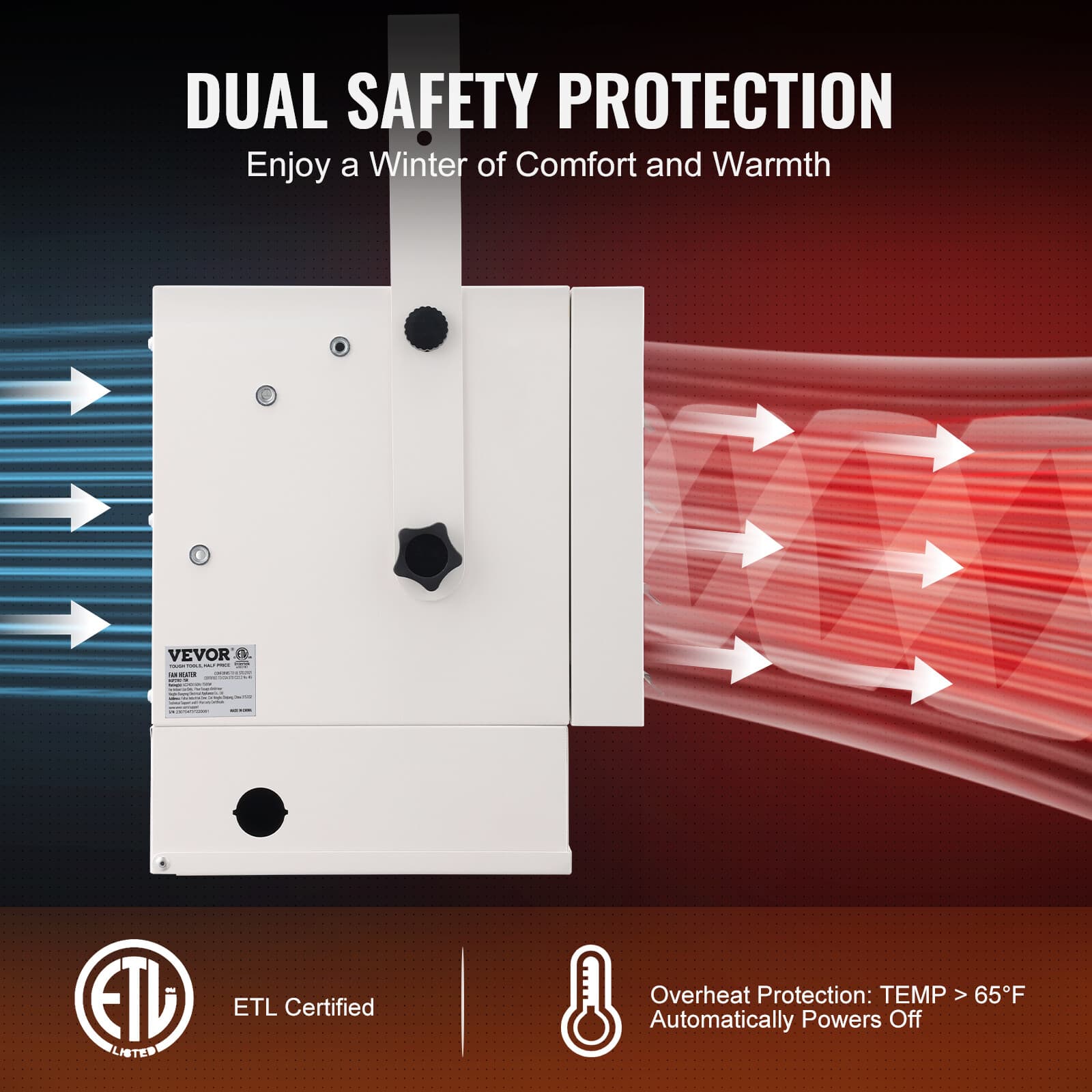 Electric Garage Heater, 7500-Watt Digital with Remote Ceiling/Wall Mount 4