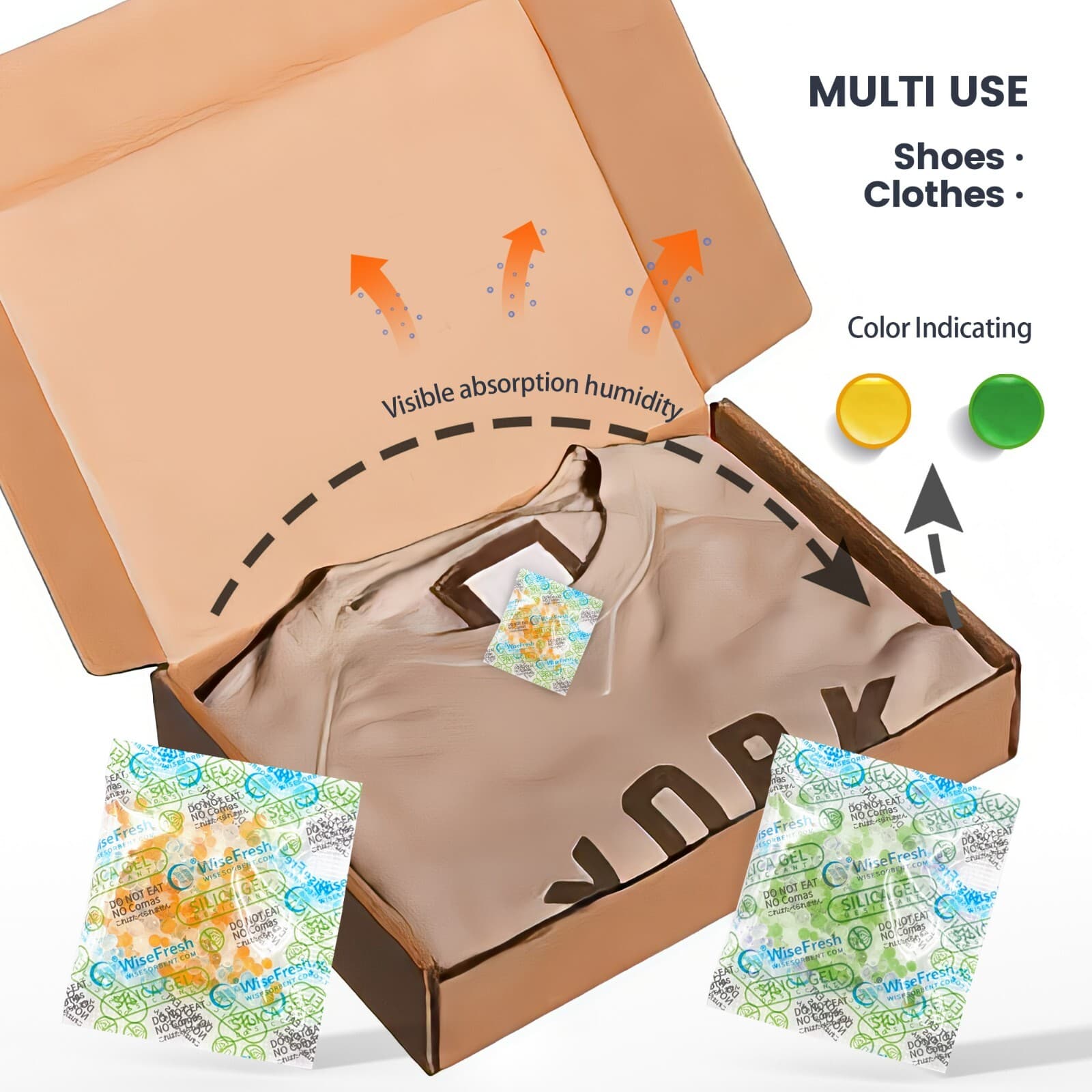 2 Gram Food Safe Desiccant Pack, Indicating Silica Gel Packet, Moisture Absorber 6