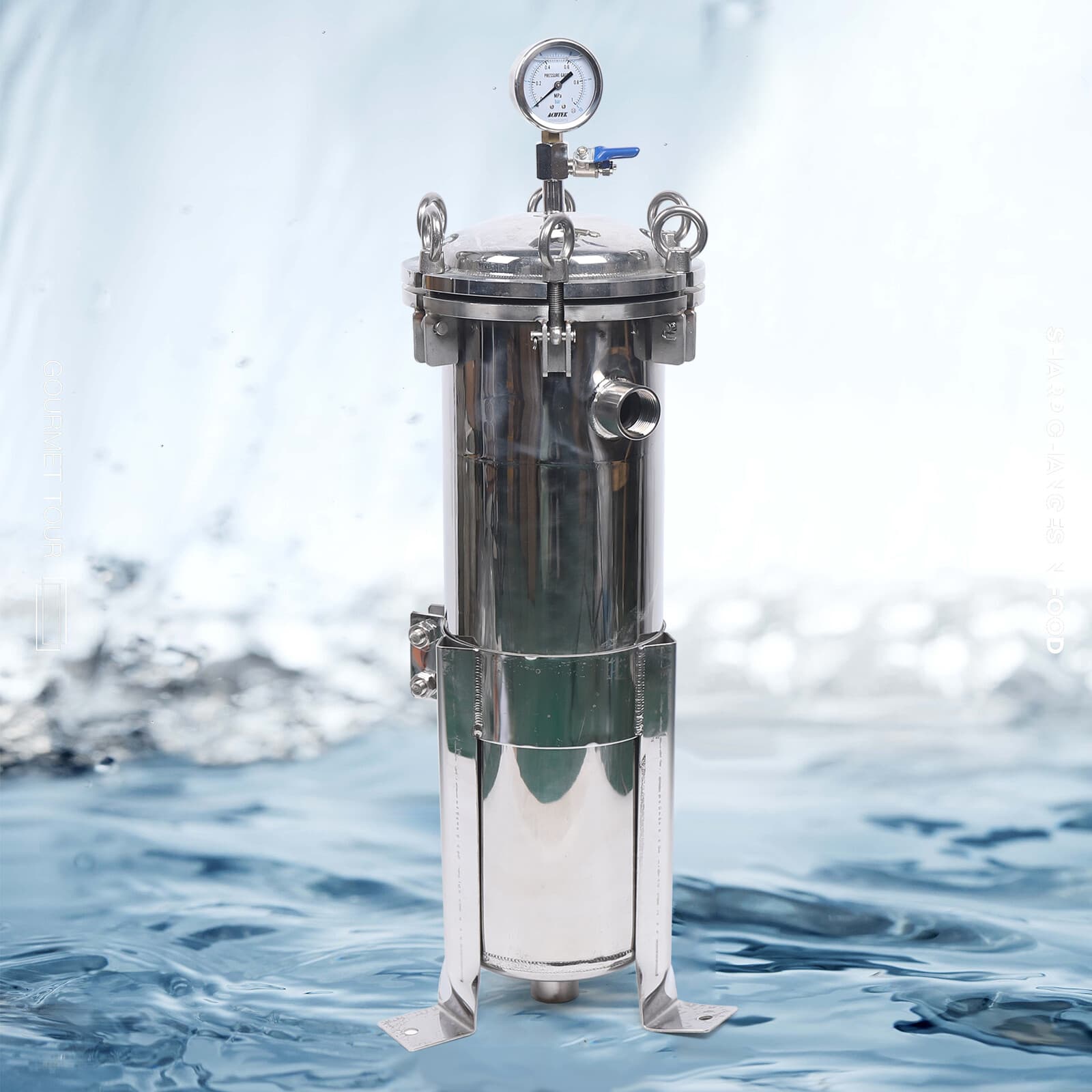 304 Stainless Steel Filter Bag Housing 150PSI High Pressure Filtration System