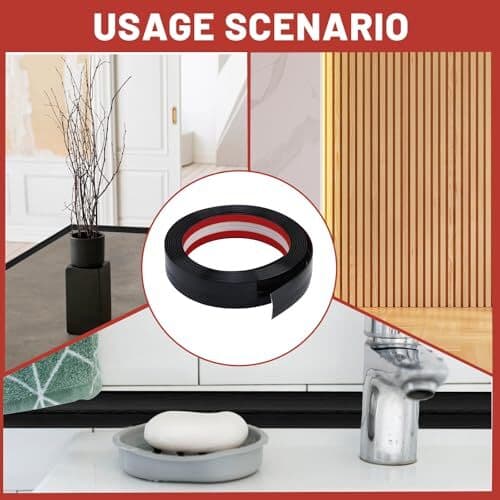 22 Feet Flexible Inside & Outside Corner Trim Molding, Peel Black, Width 0.8 in 5