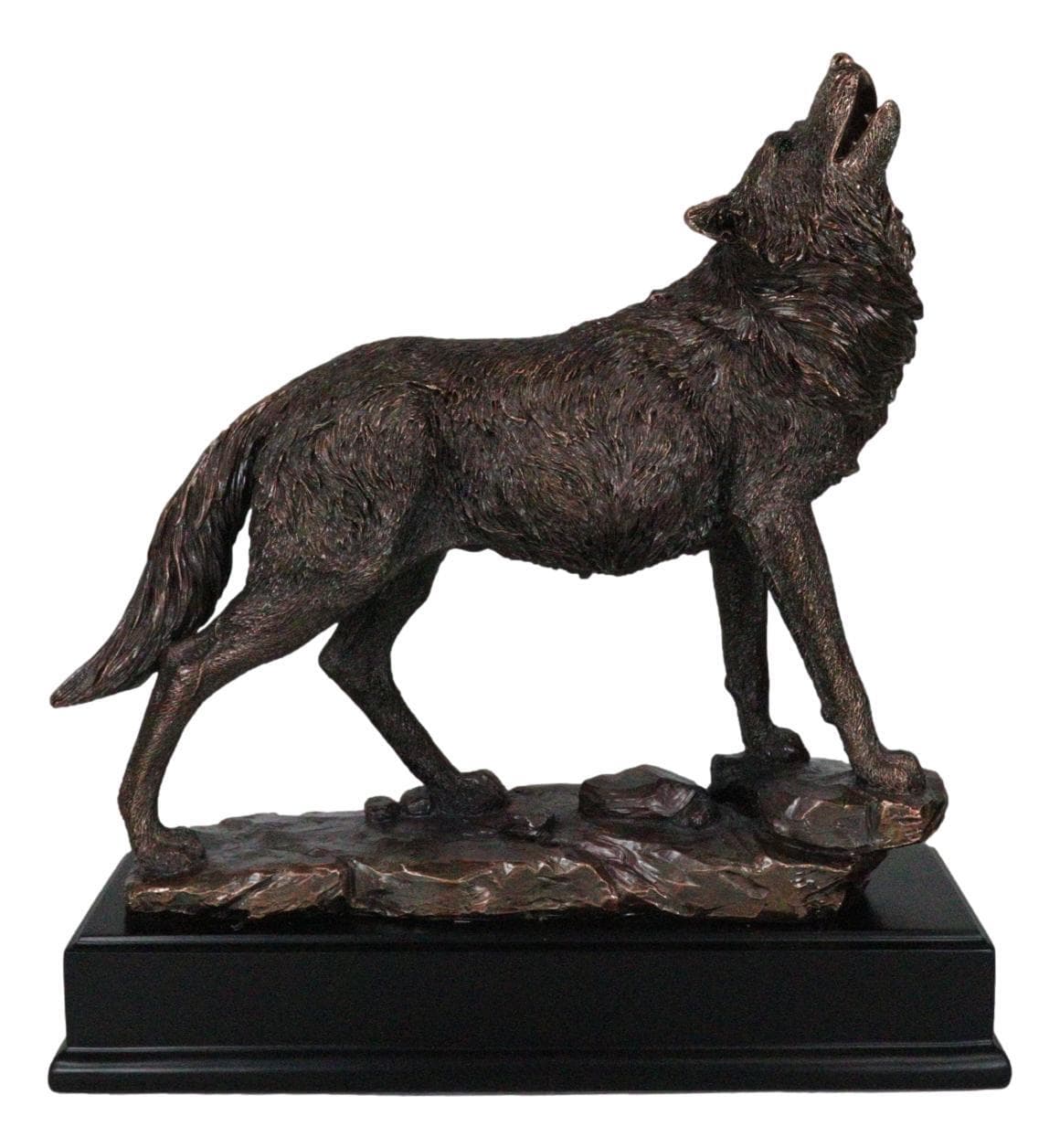 Rustic Forest Woodlands Howling Spirit Alpha Wolf Figurine With Trophy Base 5