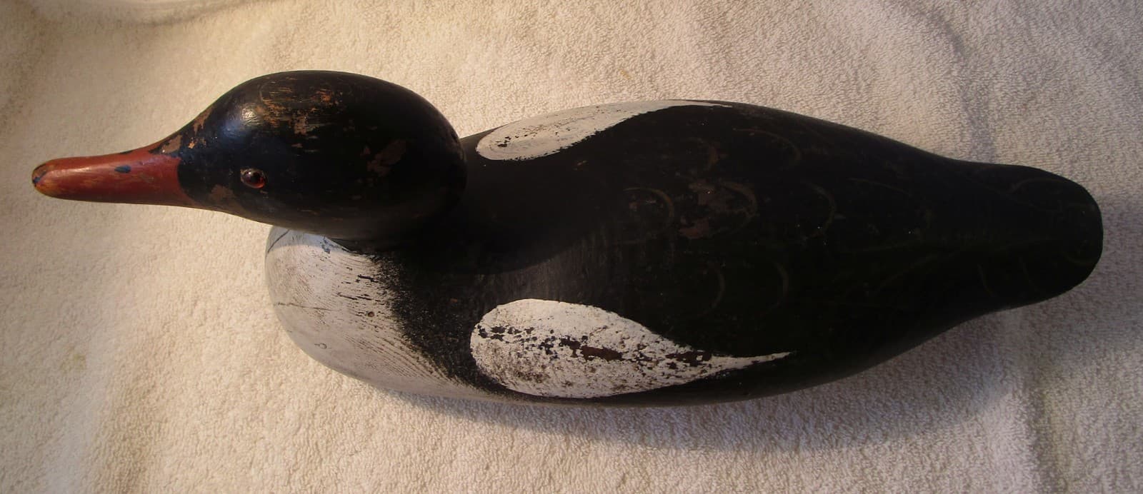 Spectacular Restored Mason Glass EYE Drake Merganser Duck Decoy - Hunting Decoys 3