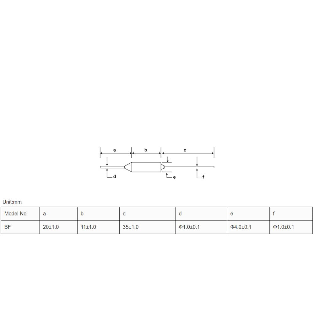 2Pcs AUPO Thermal Fuse Links BF184 Axial Lead TF Cutoff 184℃ 184 Degree 250V 10A 4