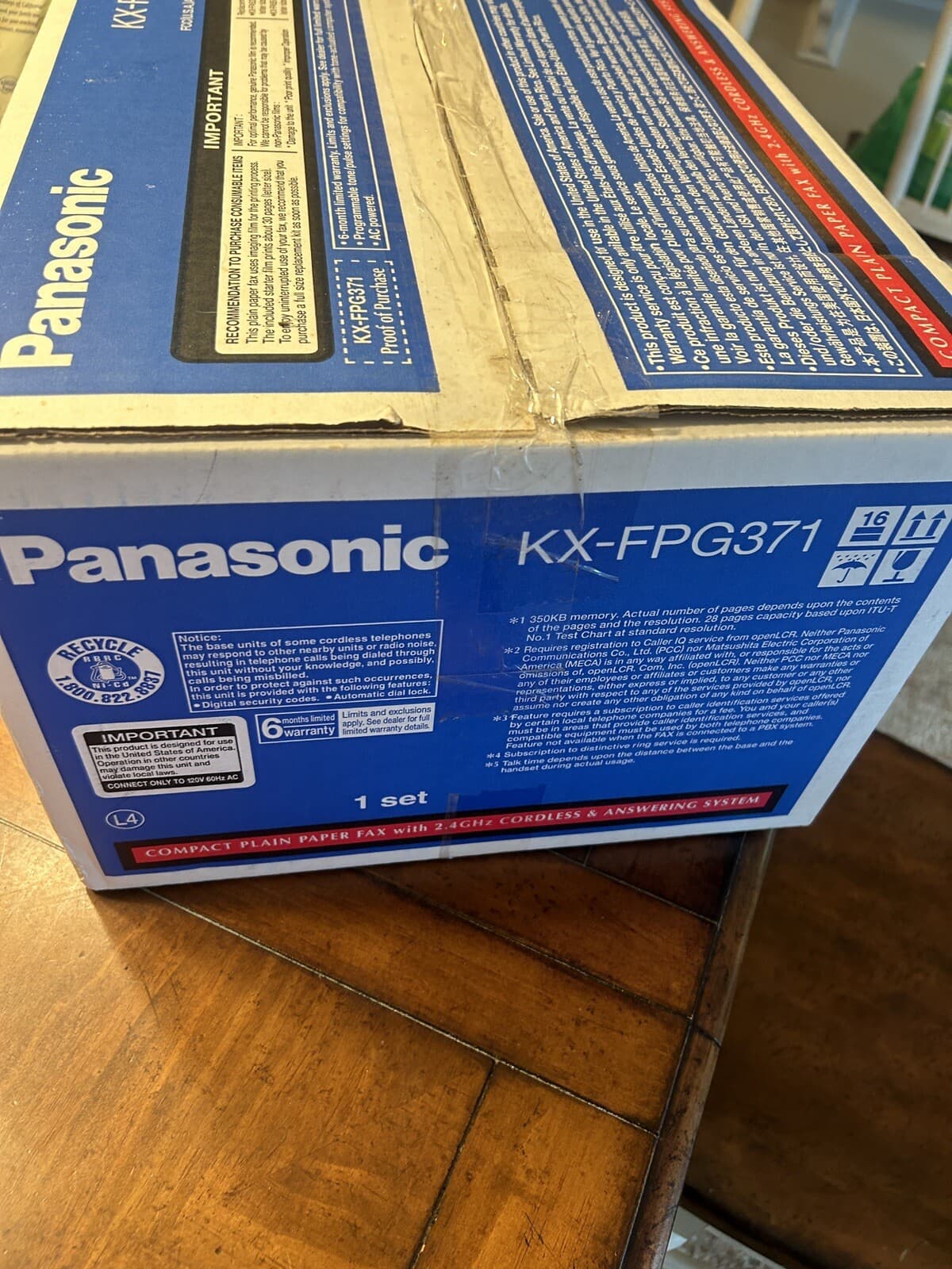 Panasonic KX-FPG371 Plain Paper Fax Machine (w/2.4Ghz Cordless Phone) Voice Mail 3