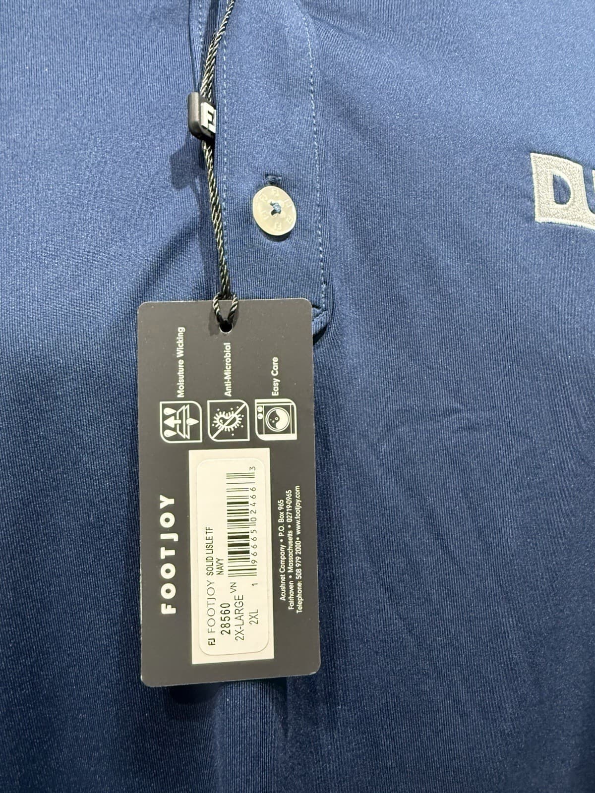 FootJoy Blue Label Golf Polo Shirt Moisture Wicking Athletic Men’s Size 2XL NWT 3