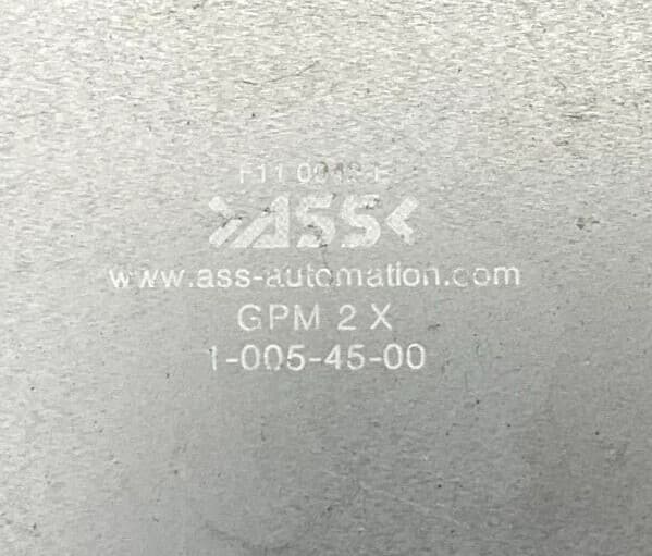ASS Automation GPM 2 X Mounting Plate 1-005-45-00 (TBI) 2