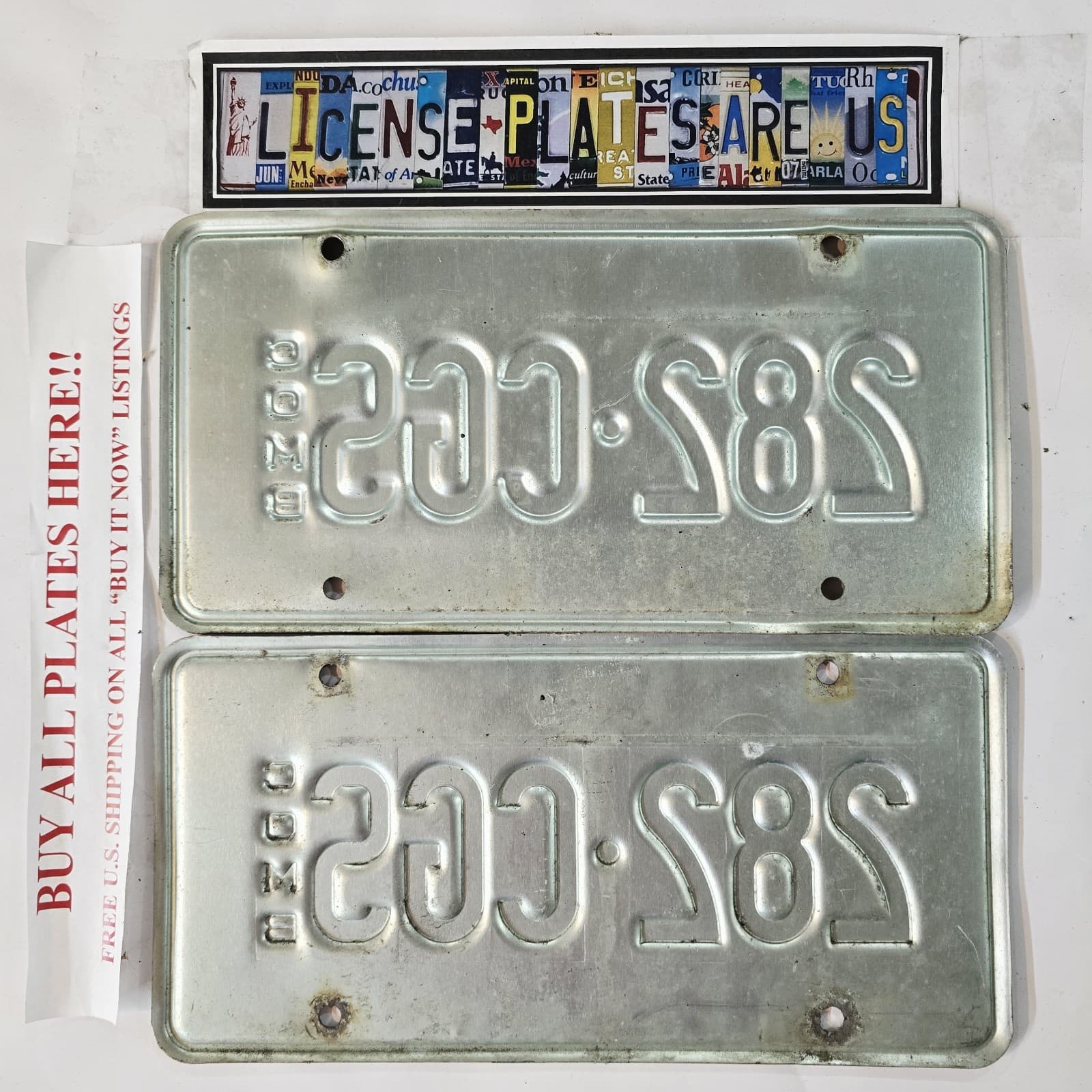 CONNECTICUT COMBINATION LICENSE PLATE PAIR 🔥FREE📬🔥 282 CGS ~ MATCHING SET 6