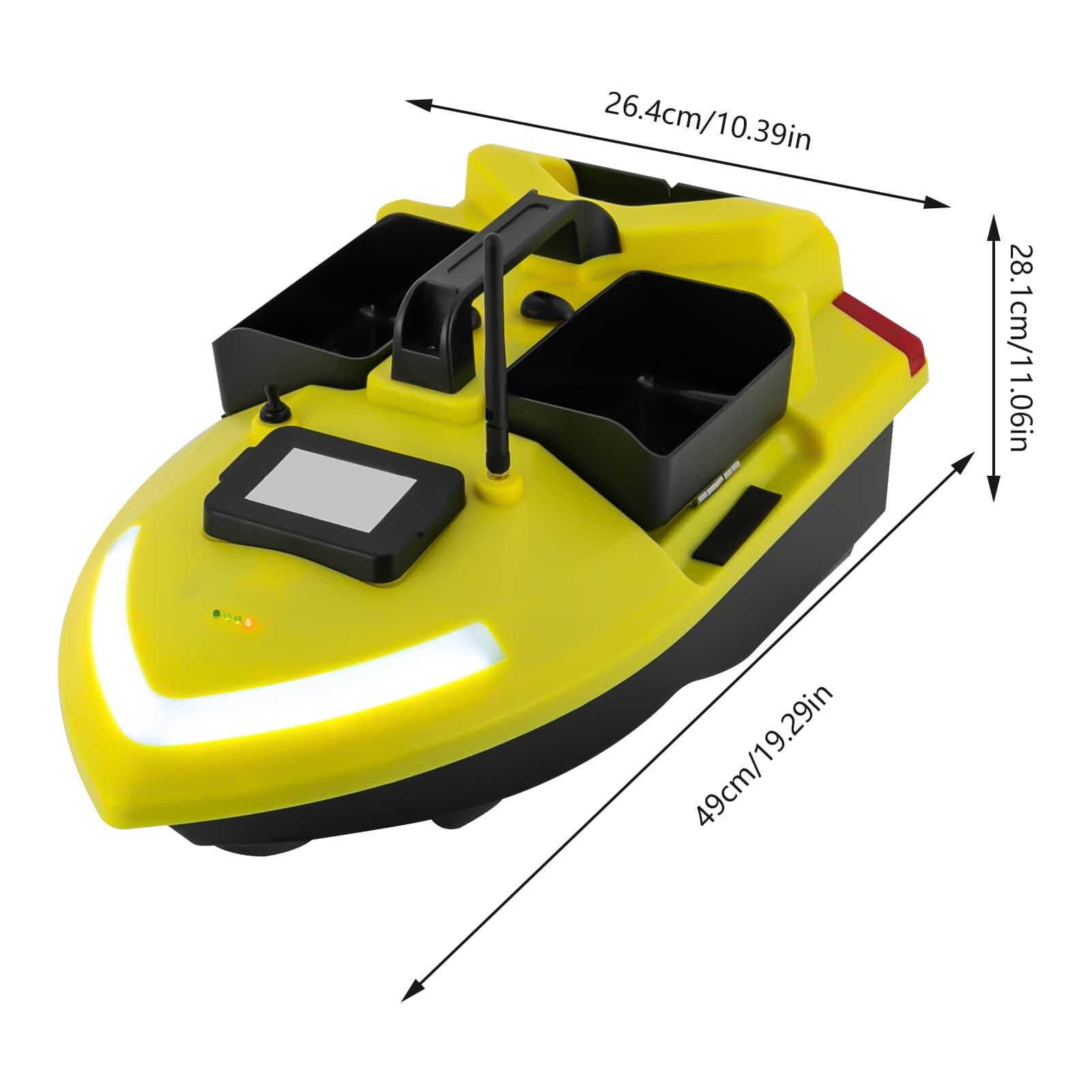 500m RC Fishing Bait Boat GPS 4 Hours Control Time 12000mAh Cruise Control 2