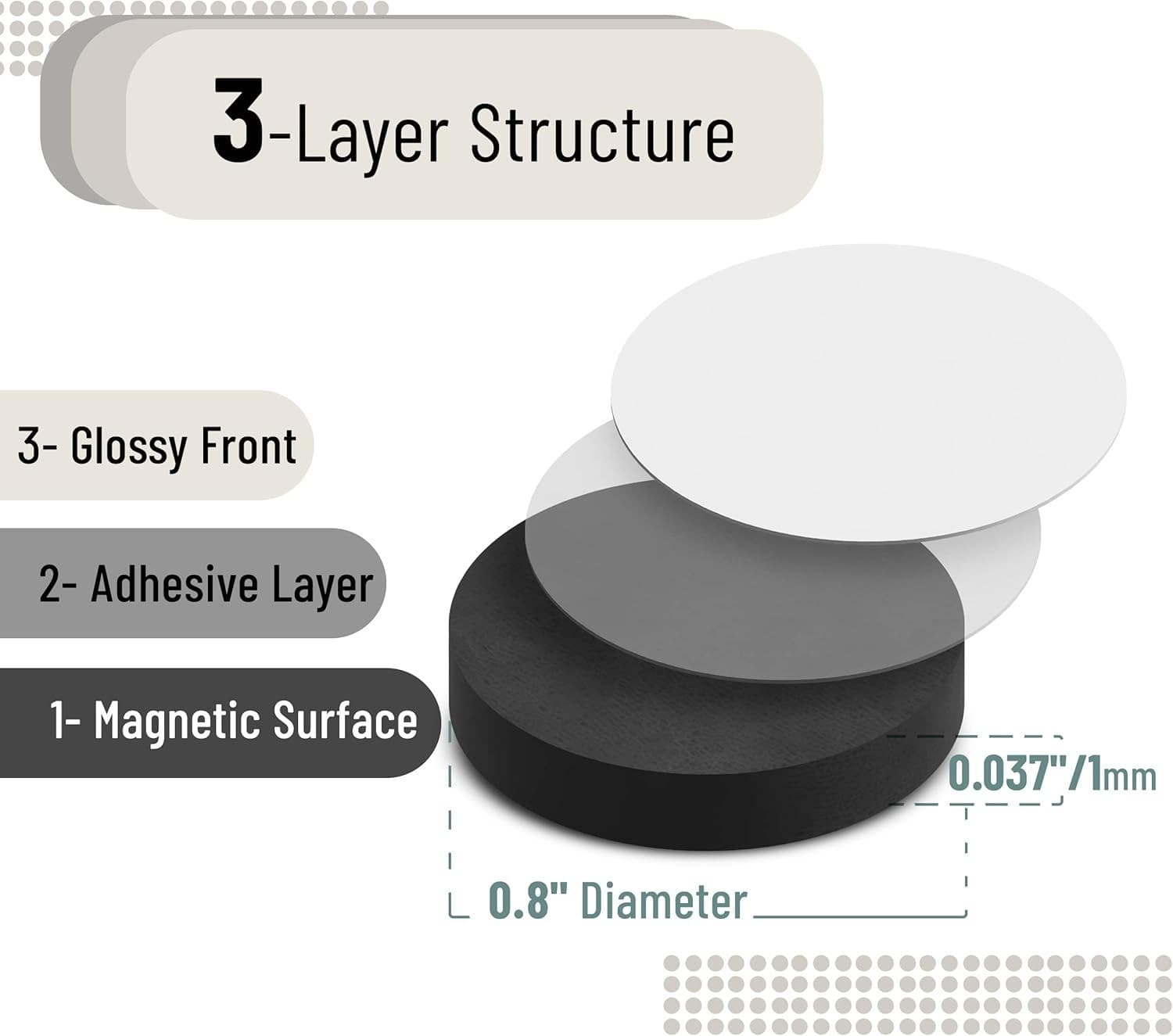 Versatile 120 Pcs Round Magnetic Dots with Adhesive - Ideal for Creative Crafts 5