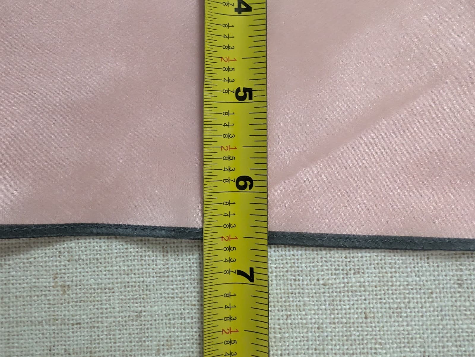 Vintage Anne Klein Baby Pink Gray Edge Pointed Silk Head Or Neck Scarf 66 x 6.5" 3