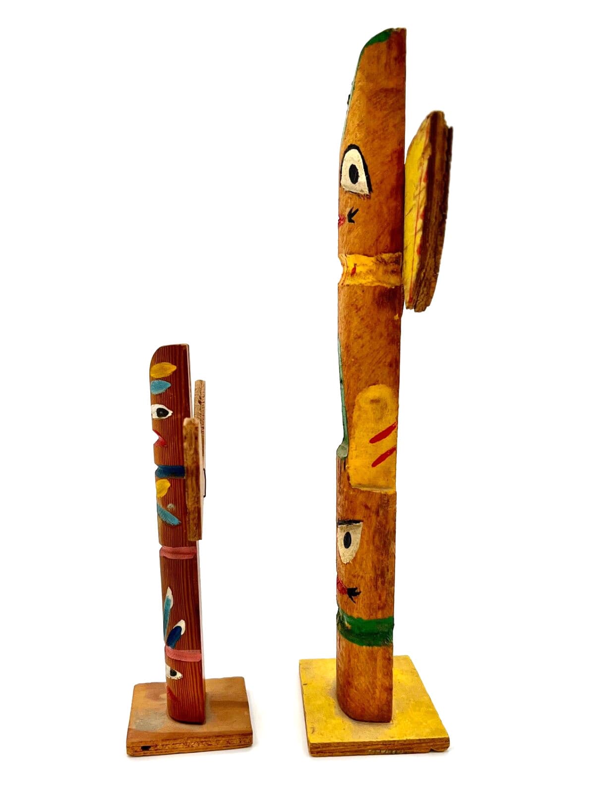 Vintage Souvenir Totem Poles - 10" and 6" 4