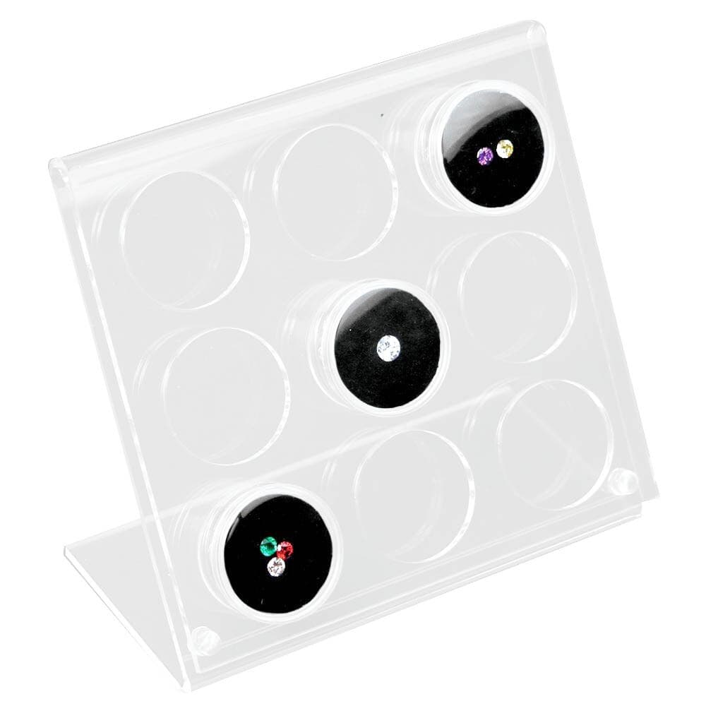 Clear Acrylic Jewelry Gem Jar Display Bead Holder Organizer Stand ~ Holds 9 Jars 3