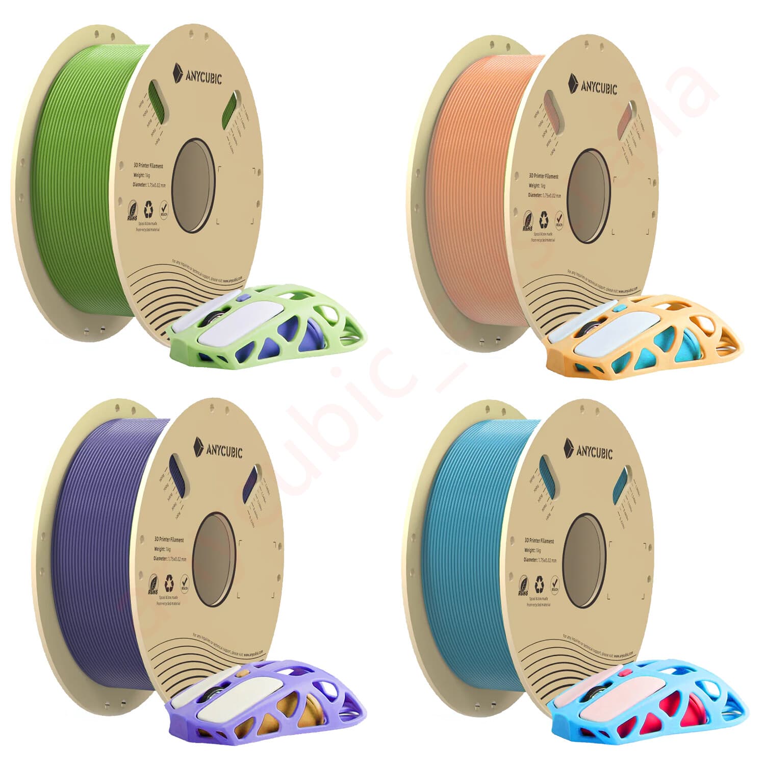 10KG Anycubic 3D Printer PLA Filament Mutil-Colored 1.75mm Material Printing lot