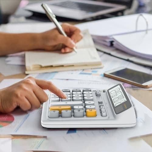 Desktop Calculator with Extra Large 5-Inch LCD Display, 12-Digit Two Way Grey 4