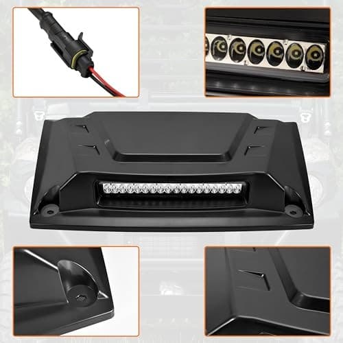  Turbo Hood Scoop with LED Spotlight for 2015-2024 Kawasaki Mule Pro, Sport  6