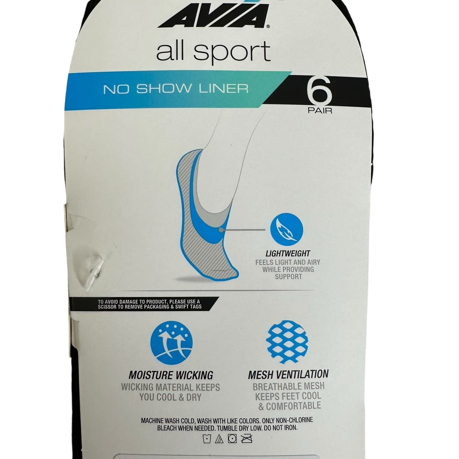 AVIA Women's Micro Performance Sport No Show Liner Socks 6 Pack New Lot of 2 5
