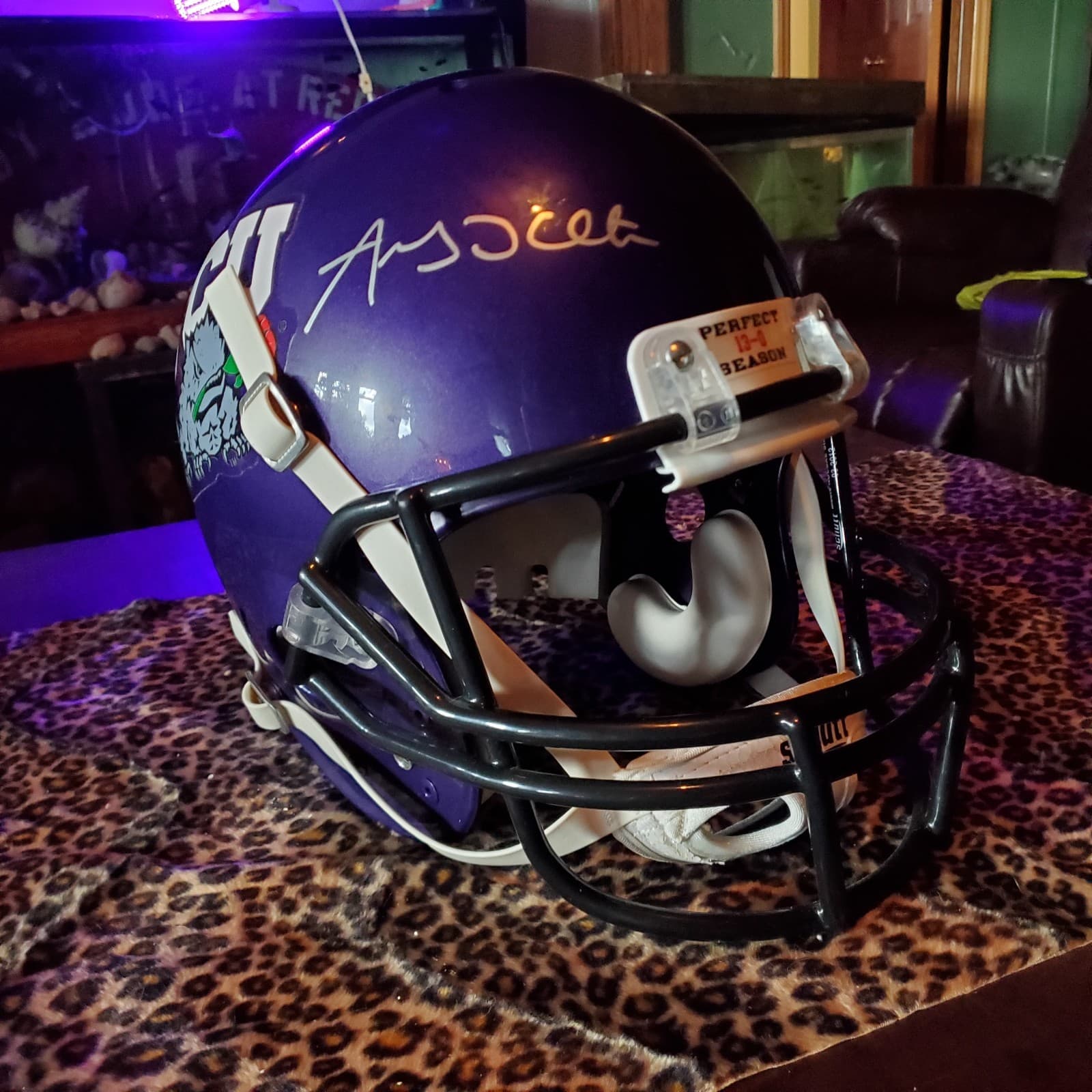 *SIGNED AD*TCU ROSE BOWL FULL SIZED NIB Replica Schutt XP  Football Helmet NEW!! 5