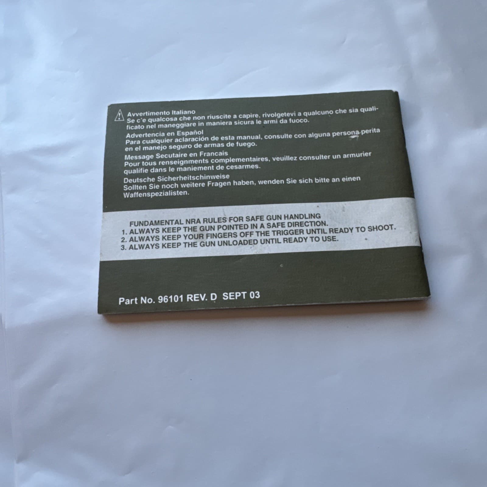 Original Colt Defense 2009 Safety And Instruction Manual 2