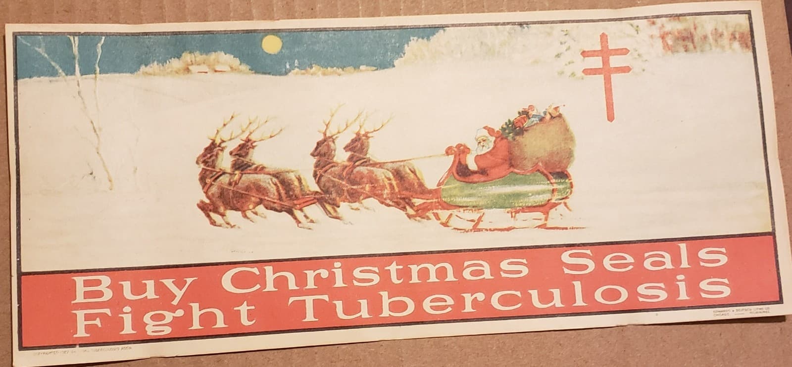 Lot of 25 Vintage 1927  Clay County, IN. Christmas Seal Ad with Santa 's Sleigh
