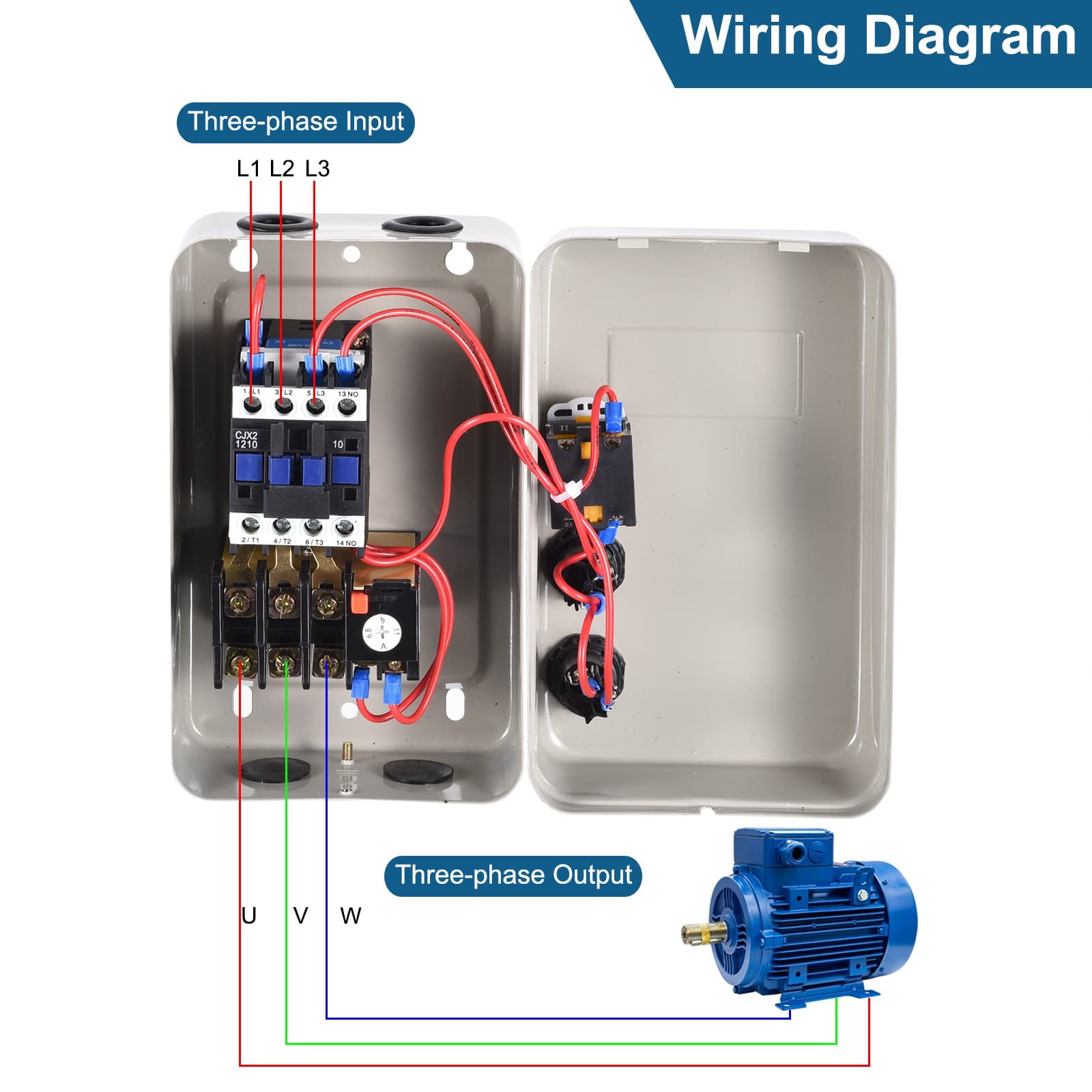 Magnetic Electric Motor Starter 380V 4KW 5HP 3 Phase Magnetic Switch Starter 5