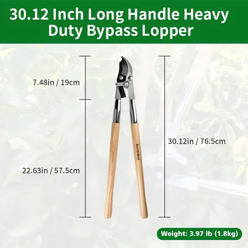 Berry&Bird Garden Loppers Heavy 30''Duty Bypass Loppers Long Handle Tree Trimmer 2