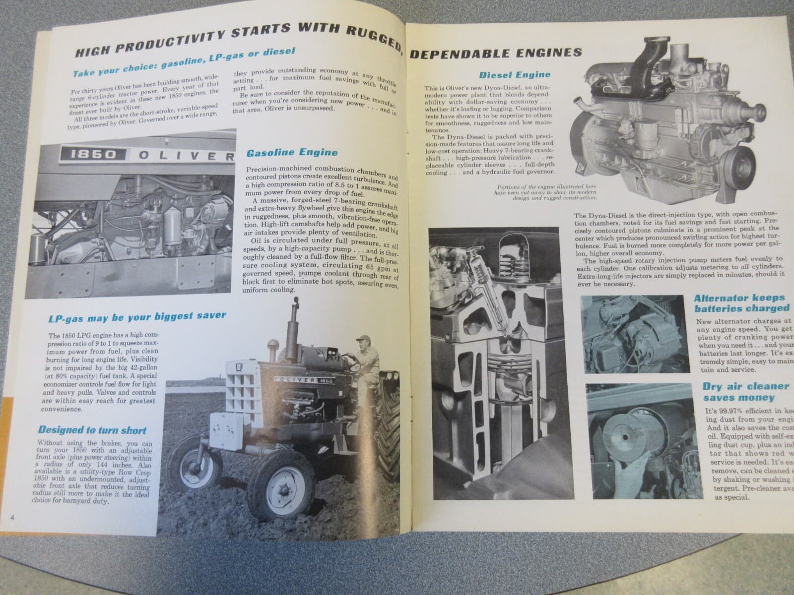 Oliver 1850 Farm Tractor Sales Brochure 16 Pages 3