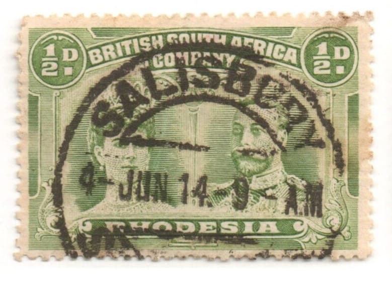 RHODESIA (BSA) 1910 KGV SG122 x2 ½d green, used F/VF SCV £160  2