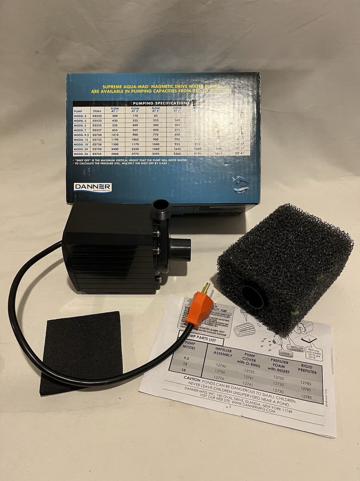 Supreme Aqua-Mag 1200 GPH Magnetic Drive Aquarium/pond Water Pump foam filter 3