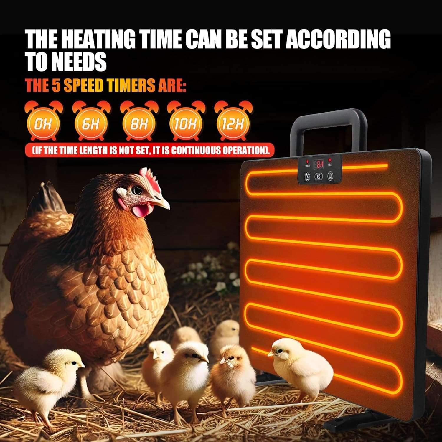 Chicken Coop Heater, Safe Radiant Space Heat Energy Chick Pet Cat Dog Warmer 6