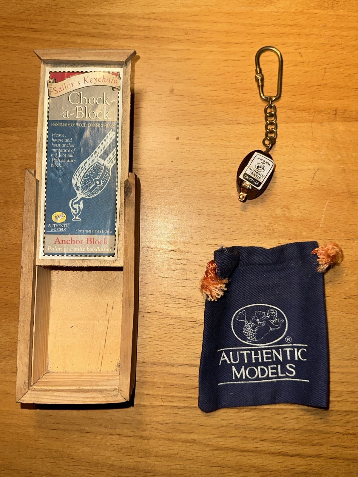 Vintage Sailor's Block Keychain by Authentic Models 6