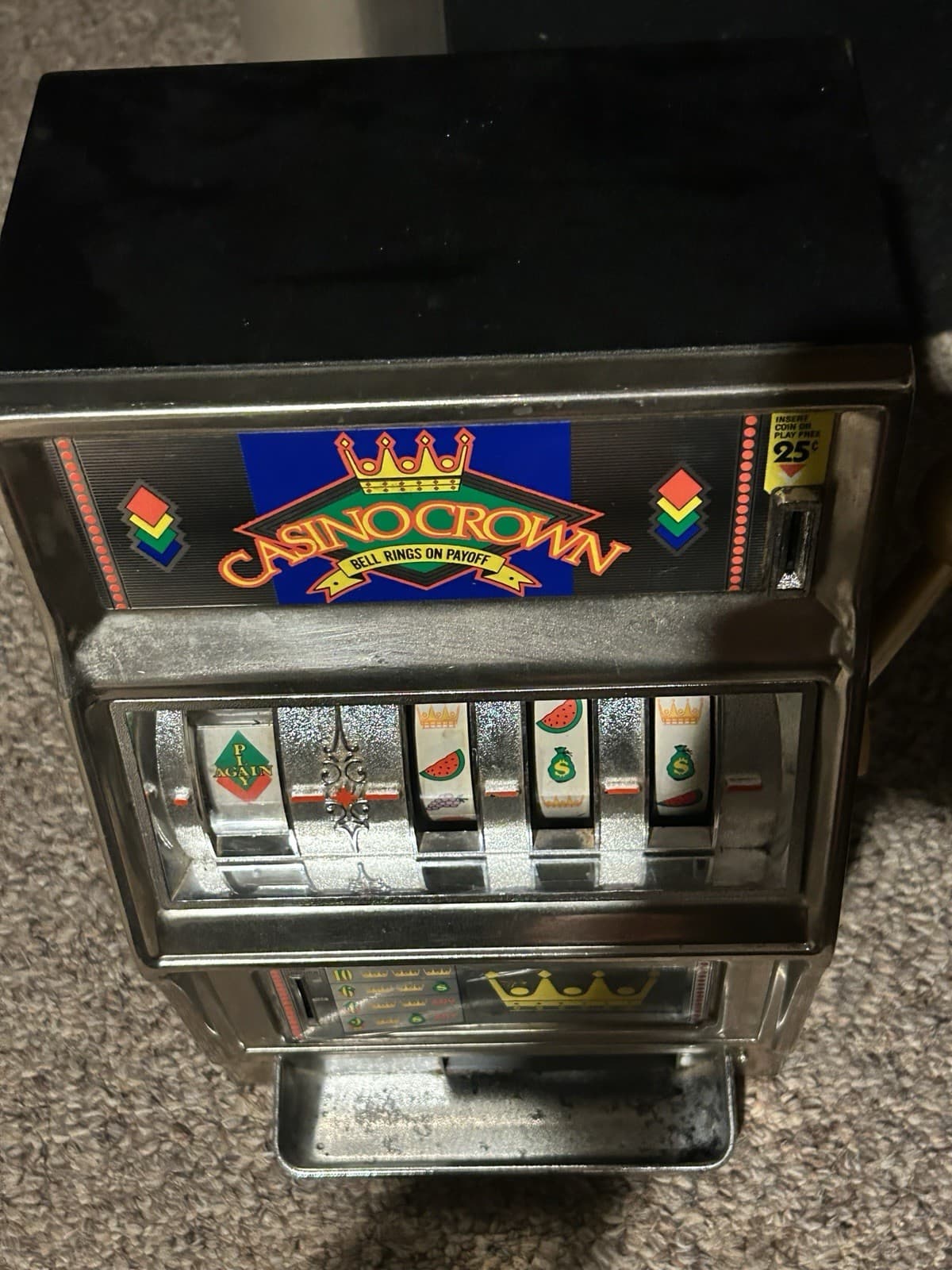 Vintage Waco Casino Crown Novelty Slot Machine Quarters 25 CentJapan READ VIDEO 3