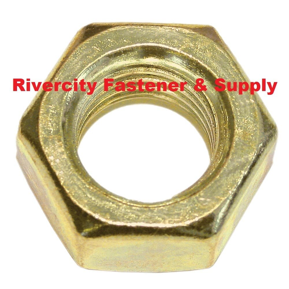 (25) 3/8-16 Brass Hex Jam / Thin / Half Nuts 3/8 x 16 Nut 3/8x16 Coarse Thread 6