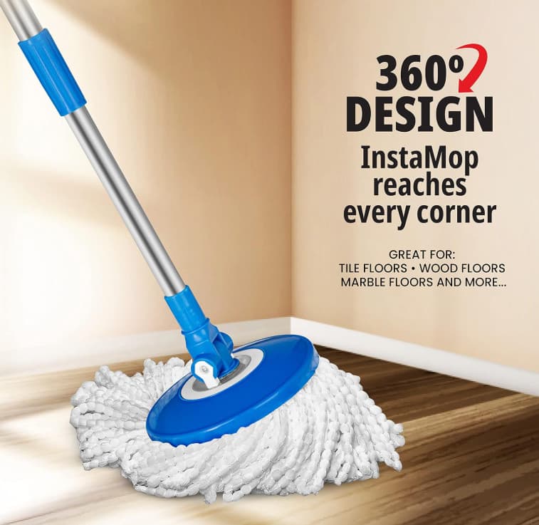 InstaMop Spin Mop, Mop and Bucket with Wringer Set - Free Shipping 6