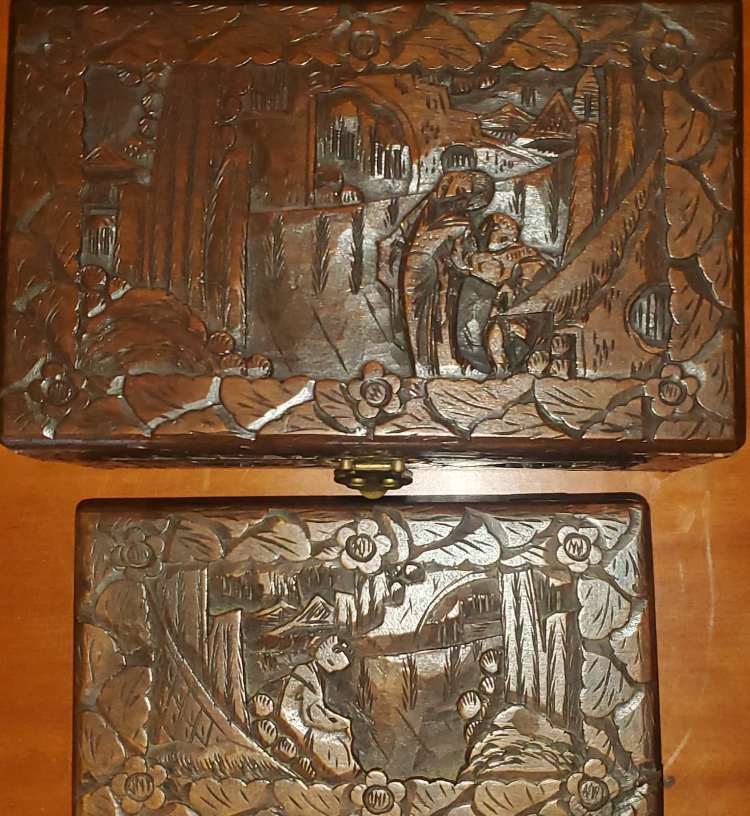 Exquisite Hand-Carved Chinese Chest – Solid Huanghuali Wood with Brass Locking