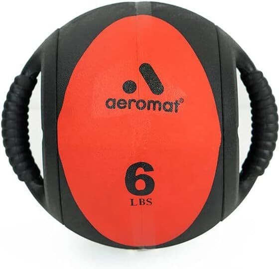 Aeromat Dual Grip Power Medicine Ball, 9cm/6-Pound, Black/Orange