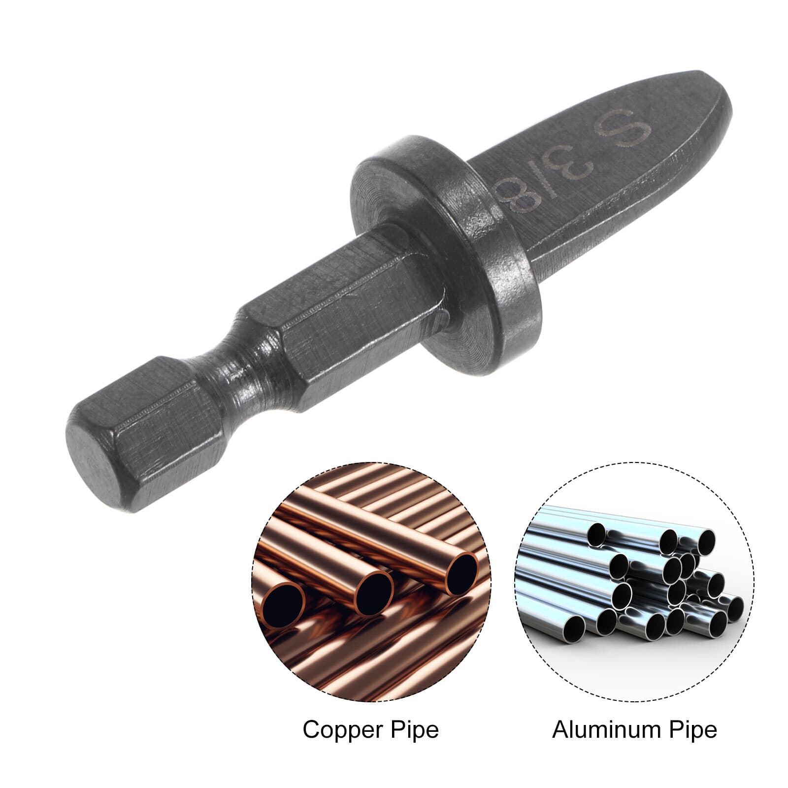 3/8" Swaging Tool Drill 1/4" Hex Handle Repairing Flaring Tool 3