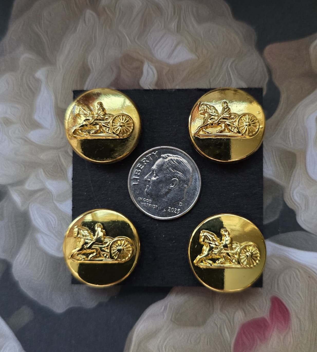 Gold Horse Carriage Horse Show Magnetic Pins.   Driving Show Number Holders. 3