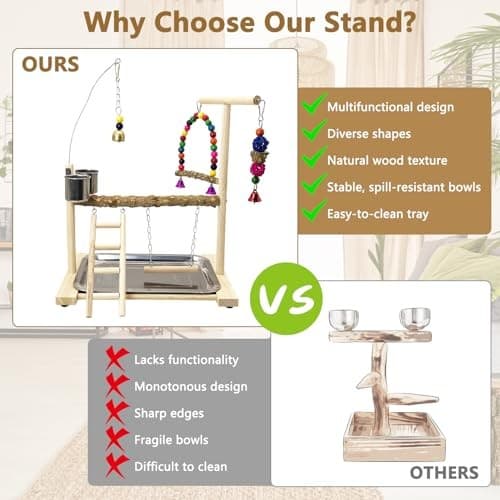  Bird Playground Parrots Play Stand Birdcage Play Stand Play Gym Parakeet  3