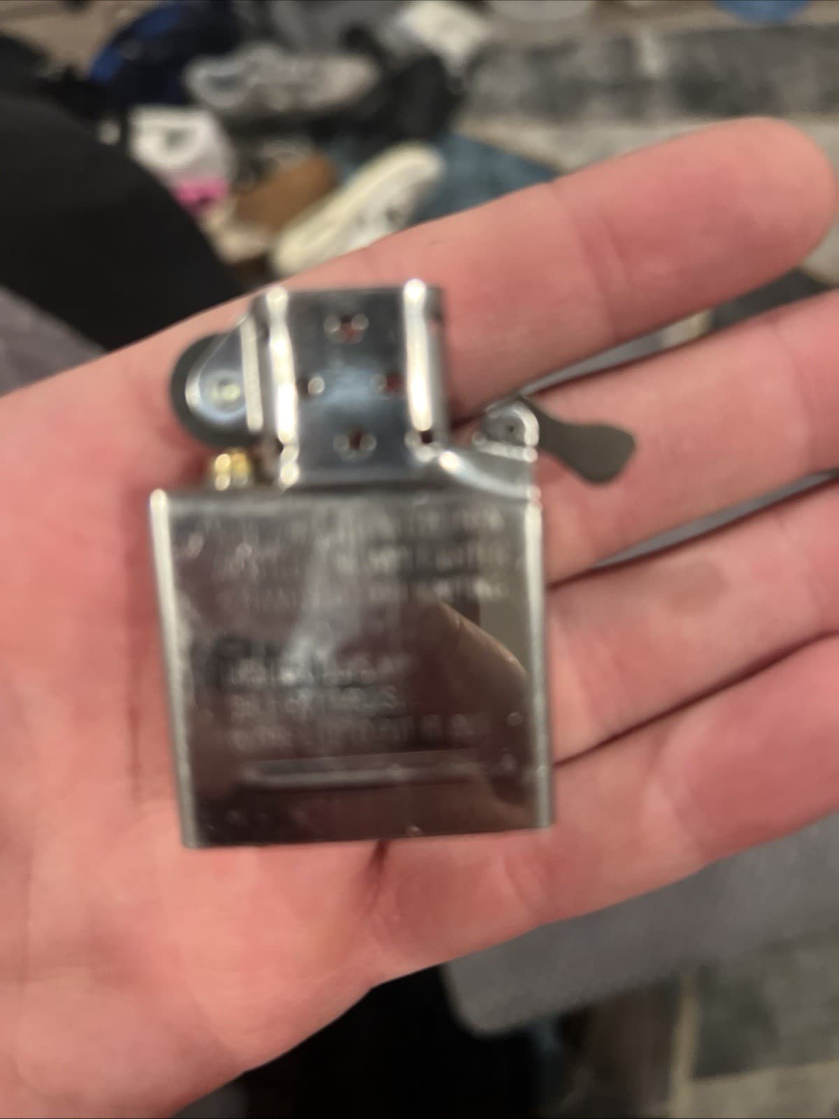 UNFIRED Zippo Lighter Insert Only -  Chrome Replacement -Full Size - W/Flint 3