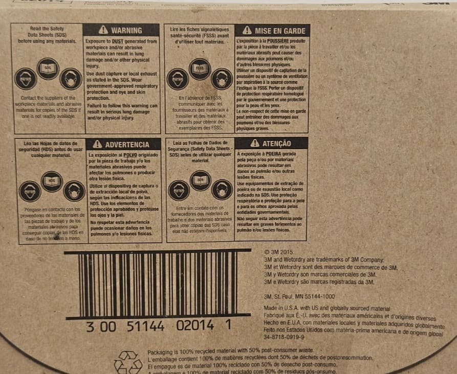 3M 02014 Wetordry™ Tri-M-ITE 180 grit silicon carbide abrasive sheet - 50 SHEETS 4