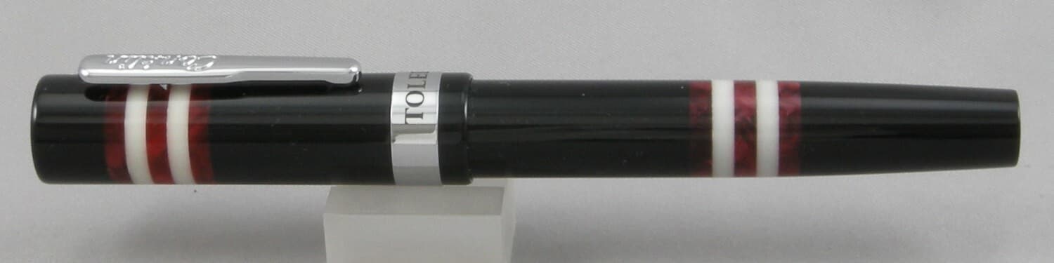Conklin Toledo Burgundy/Black & Chrome Fountain Pen - Medium Nib - NEW IN BOX 4