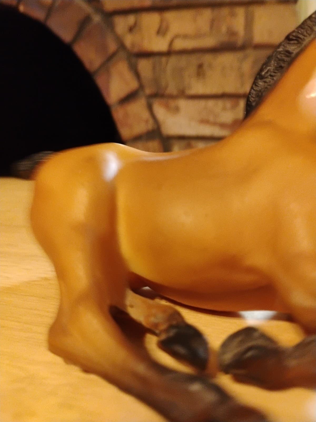 Vintage BREYER Lying Down Foal #166 buckskin, bald face, black tail mane(Sh) 4