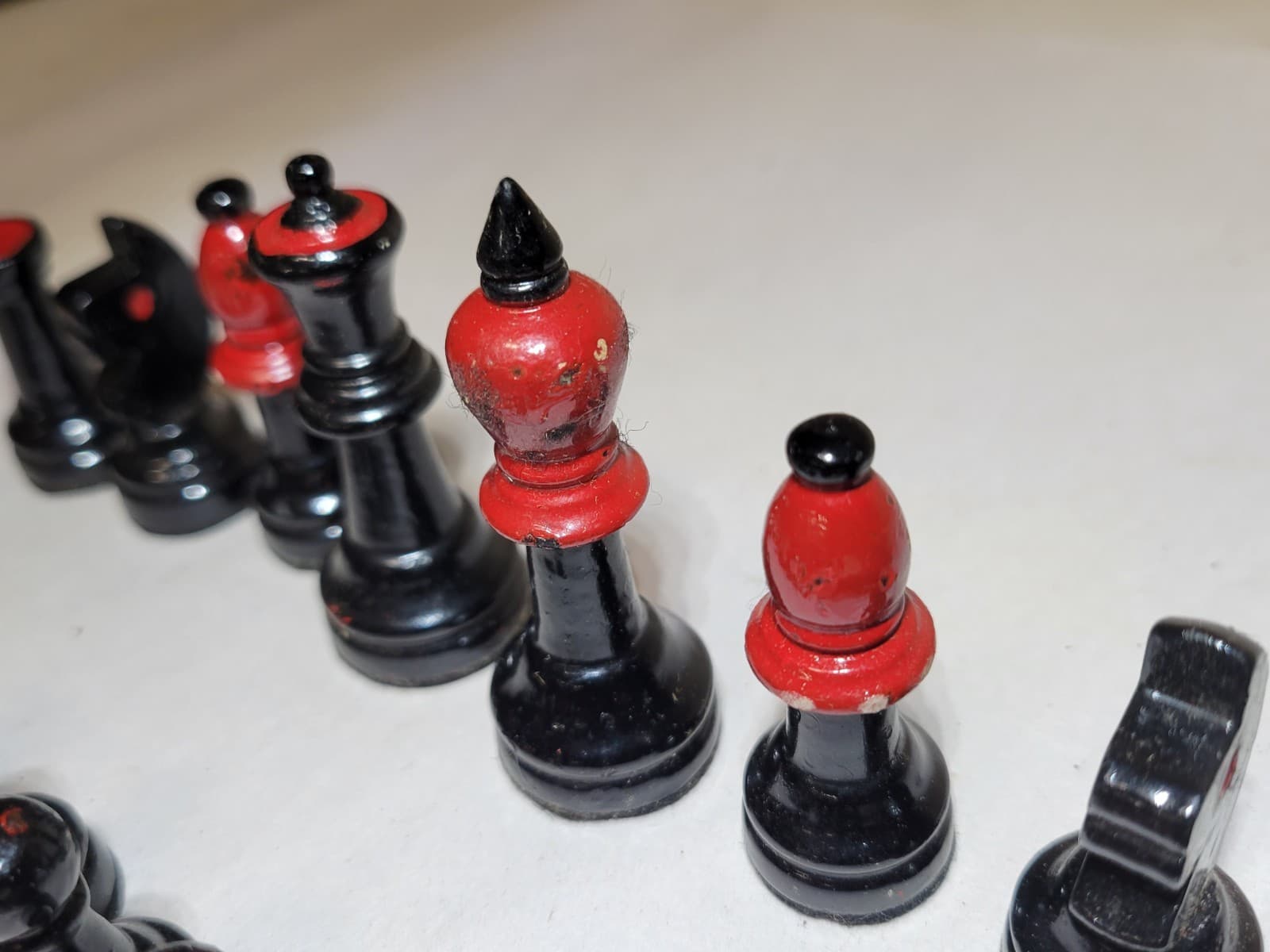 1920s Sterling Furniture Wood Chess Set Pieces Box Instructions Vintage Art Deco 6