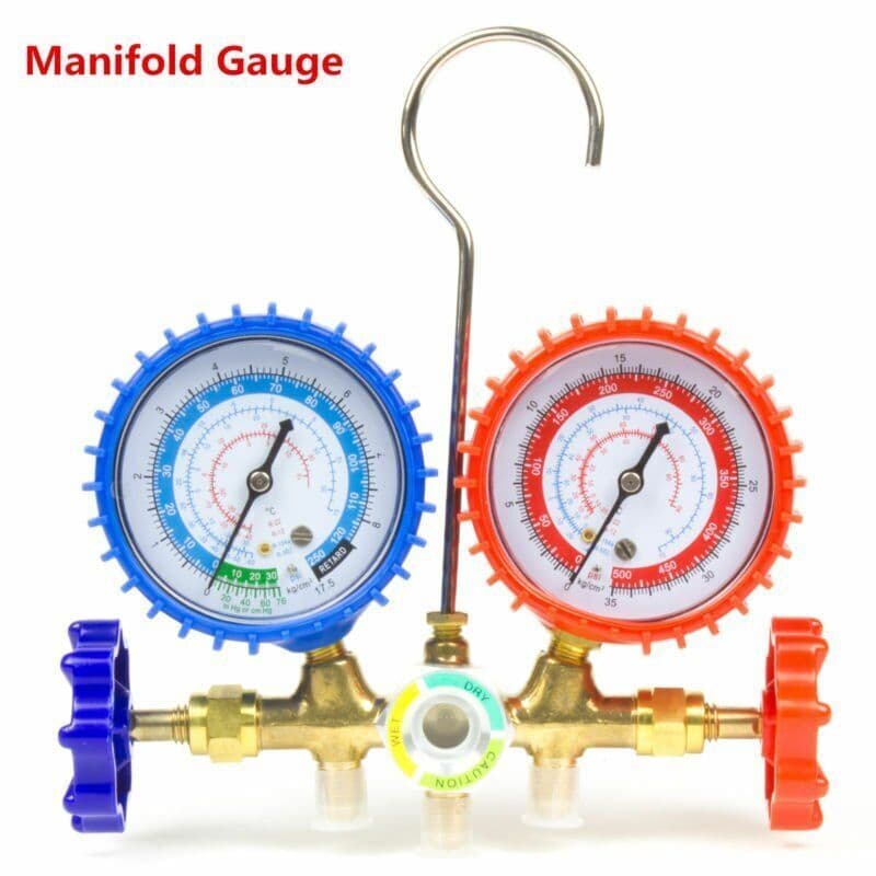Air Conditioner Manifold Gauge Set AC A/C Charging Hose Air HVAC Kit For Car 4