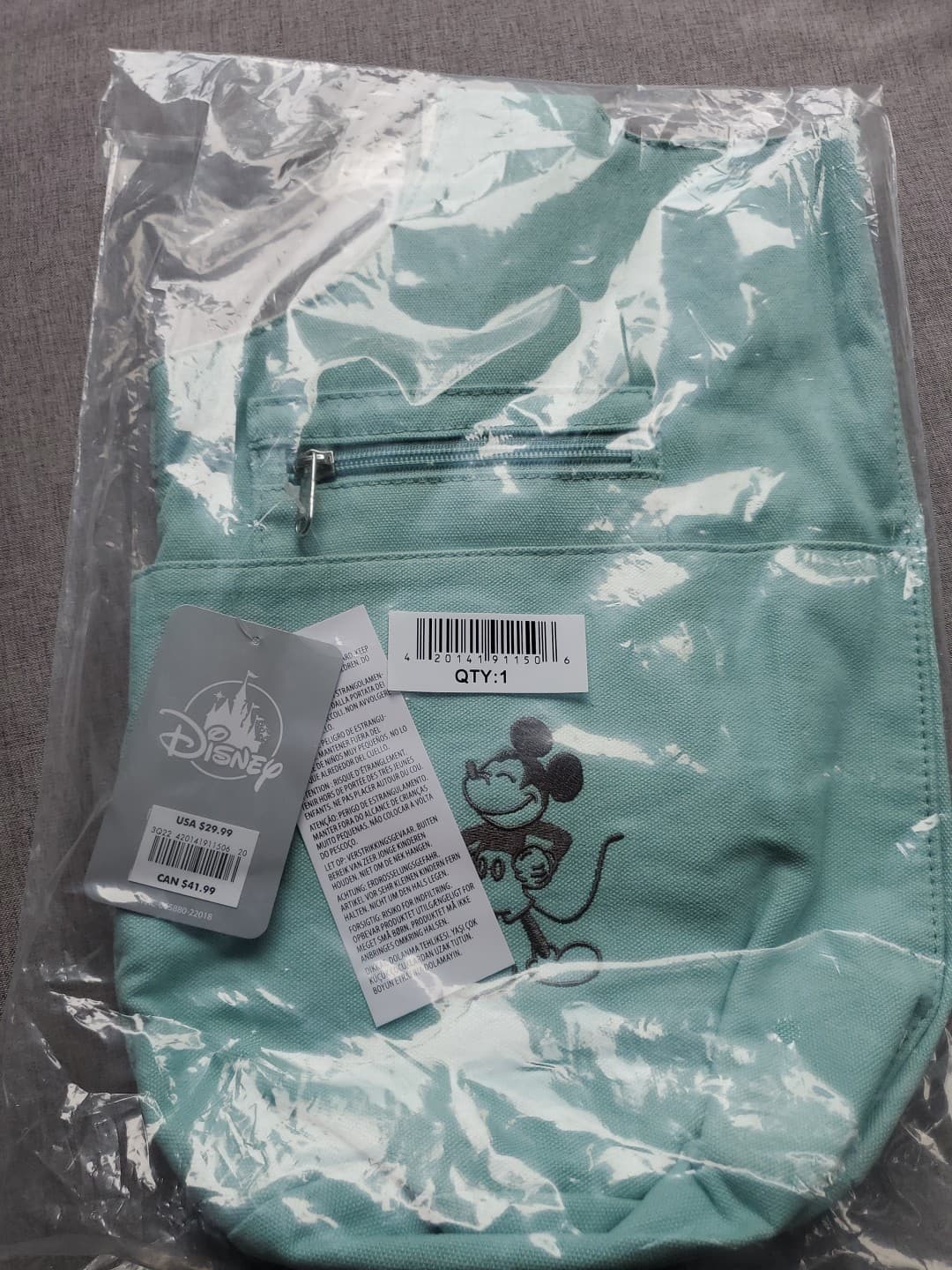 Disney Parks Mickey Mouse Floral Canvas Reversible Sling Bag  Purse -  NEW 3